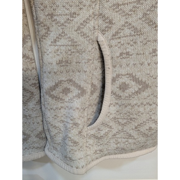 Eddie Bauer Sweater Womens Beige Gray Full Zip Sweatshirt Southwest Aztec Size M - Picture 4 of 8